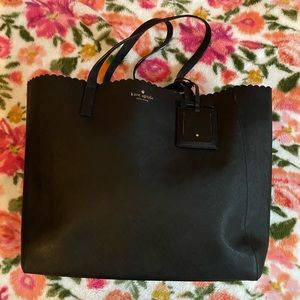 Kate Spade Black Tote Bag Scallops